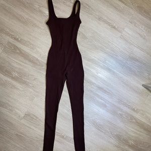 Naked Wardrobe the all snatched jumpsuit in brown sz Small